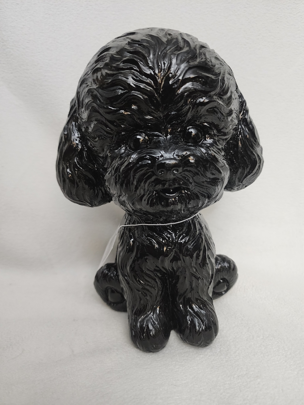 Black Ceramic Puppy Figurine - Decorative Dog Statue for Pet Lovers